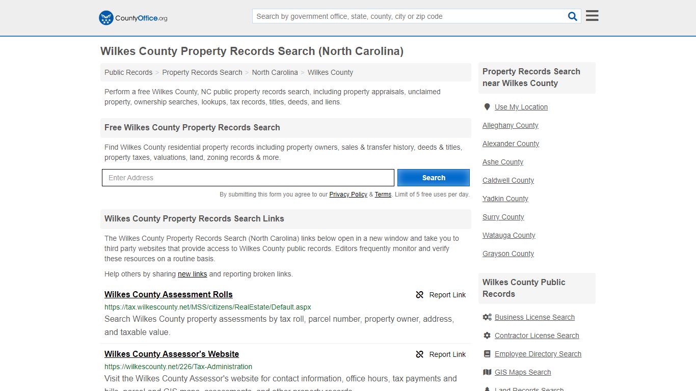 Wilkes County Property Records Search (North Carolina) - County Office